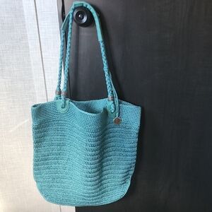The Sak Turquoise Color Crochet Tote Bag